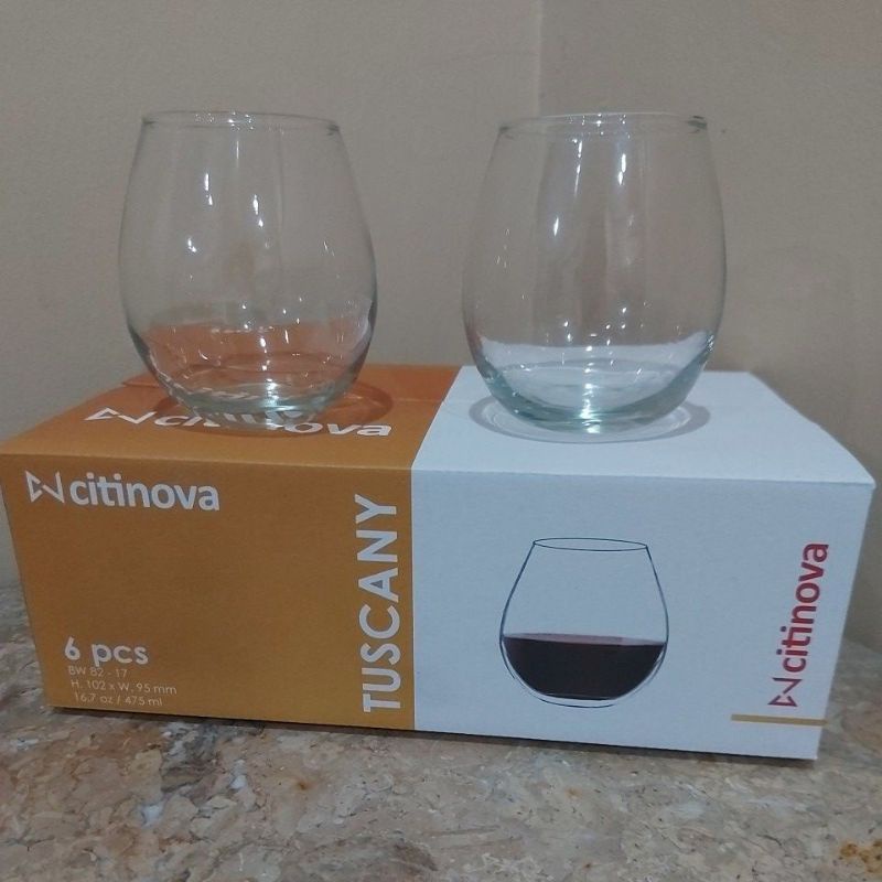 Gelas Kaca Tuscany Citinova / Gelas Wine / Gelas Juice / Gelas Buble / Gelas Cocktail / Tempat Ikan 