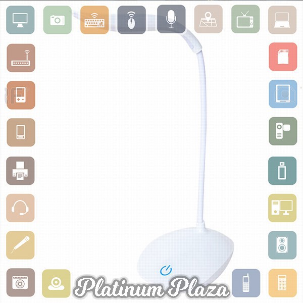 TONEWAN Lampu Meja Belajar Desk Lamp USB 14 LED - N08020-01 - White`2FVKOR-