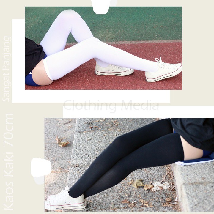 Kaos Kaki Sangat Panjang 70cm Velvet Elastis Kaus Paha Tinggi Jepang Overknee Thigh High