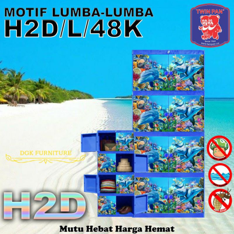 Lemari Plastik 4 susun 4 Tingkat H2D48 Murah Motif Mesjid Motif Lumba Motif Klasik Berwarna