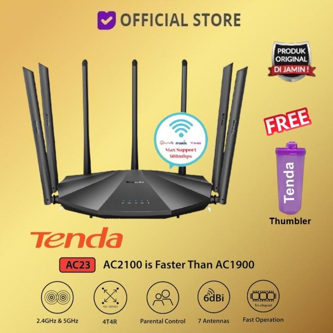 Tenda AC23 AC2100 Dual Band Gigabit WiFi Router MU-MIMO AC 23 AC 2100