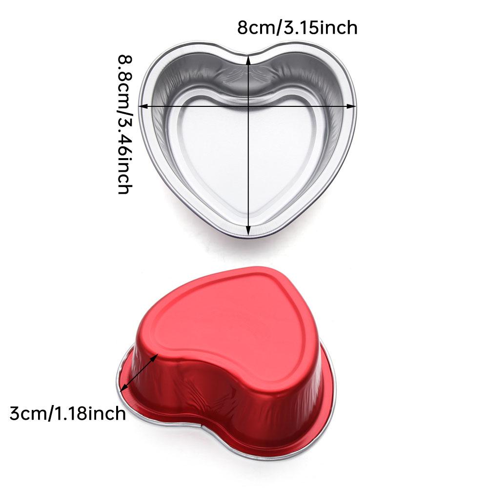 Suyo Cangkir Pudding Bentuk Hati Bahan Aluminum Foil Dengan Tutup