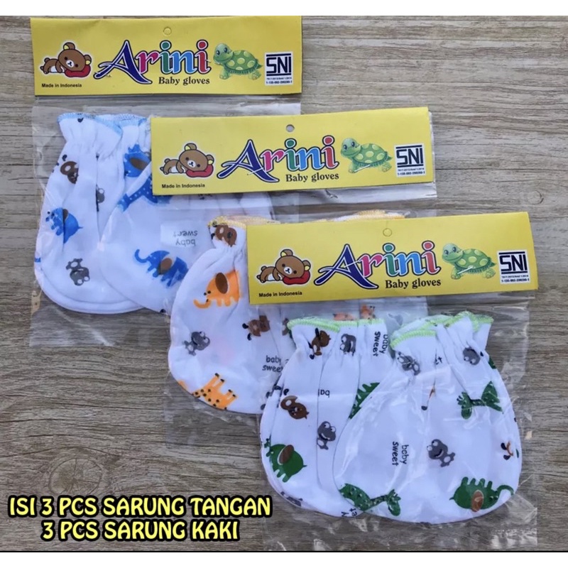 PROMO 7.7 3 Pasang Sartaki 3 Pasang Sarung Tangan 3 Pasang Sarung Kaki 3 Set Sartaki DNW BABY