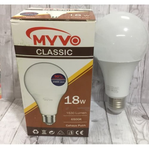 Myvo Classic Lampu Bohlam LED 18 Watt Murah Terang Bergaransi LED BULB