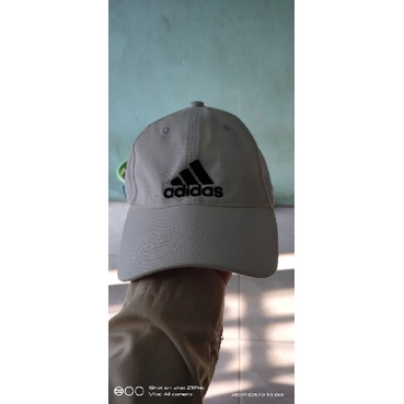 flas sale second ori 1 topi + 1 kaos kerah  adidas putih, polham.