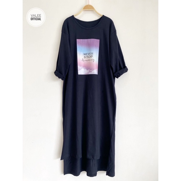 MIDI DRESS KAOS COMBED IMPORT 24s  DRESS WANITA KATUN PREMIUM LONG DRESS LD 120CM ATASAN TUNIK MIDI KOREAN STYLE VINTAGE MINIMALIS LONG TUNIK TERBARU HIJABERS OFFICIAL TUNIK DRESS JUMBO VIRAL 2022