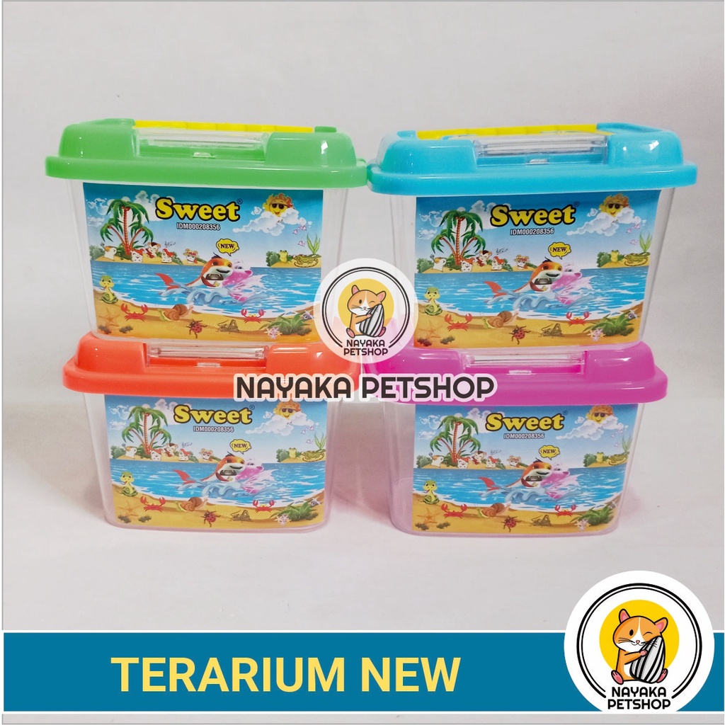 Sweet Terarium New Kandang Hamster Tempat Kura Kura Aquarium Ikan Akuarium Mini Mika Akrilik Reptil