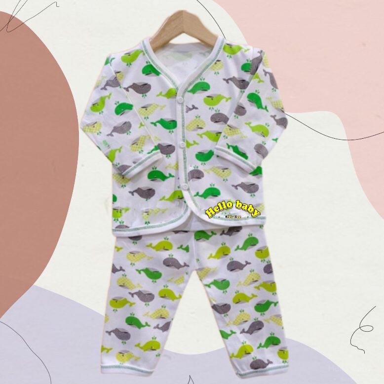 SETELAN BAJU BAYI PANJANG MOTIF 0 - 6 BULAN SNI SAFFENDA