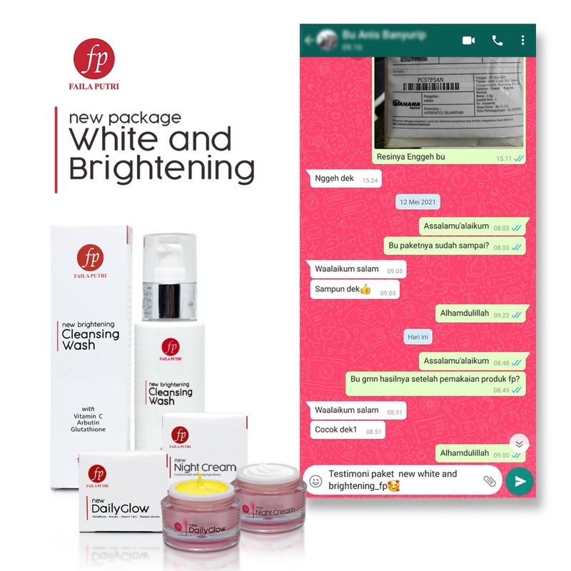 FAILA PUTRI PAKET NEW WHITE and BRIGHTENING / PAKET DOBEL GLOW BPOM