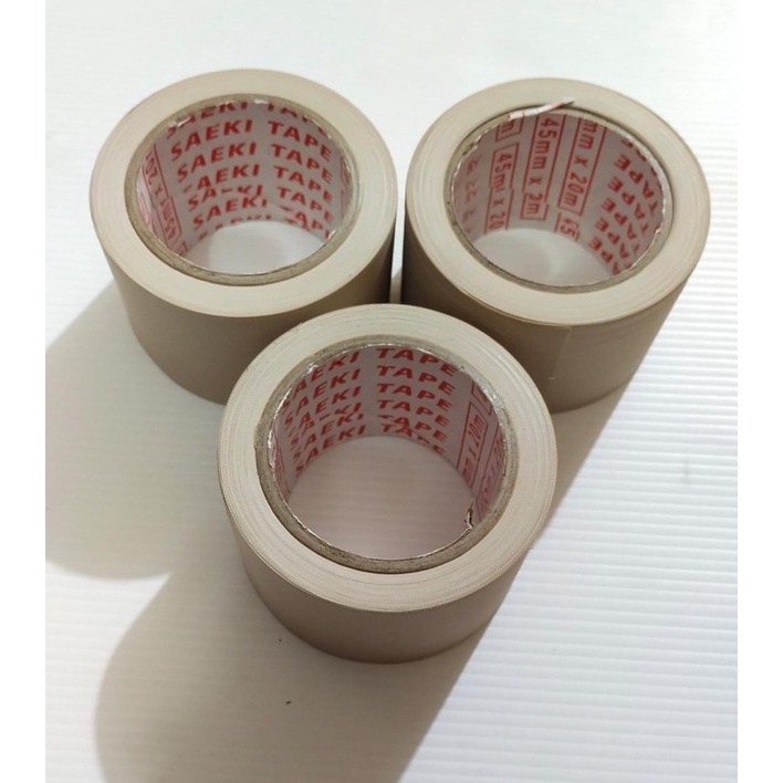 Lakban Pembalut Pipa AC 45mm x 20 M SAEKI Tape NON LEM Duct Tape Lilit Pipa AC Ivory
