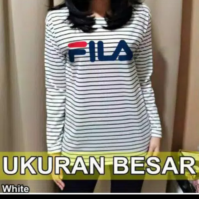 kaos lengan panjang salur FILA/ukuran besar/stevia fila