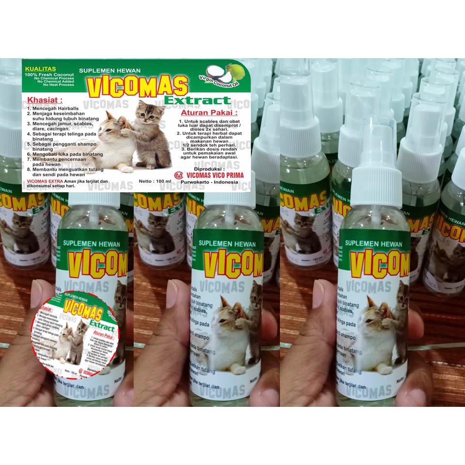 Obat Kucing Hamil Cacingan | Vco Vicomas Extract Spray 100ml