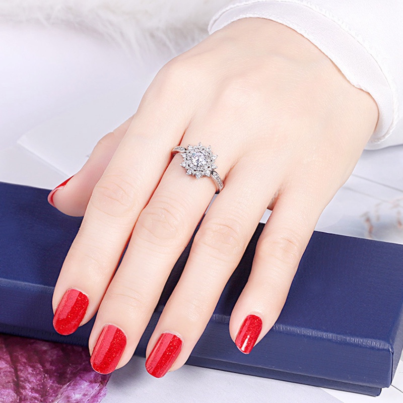 Cincin Silver 925 Hias Kristal Berlian Untuk Wanita