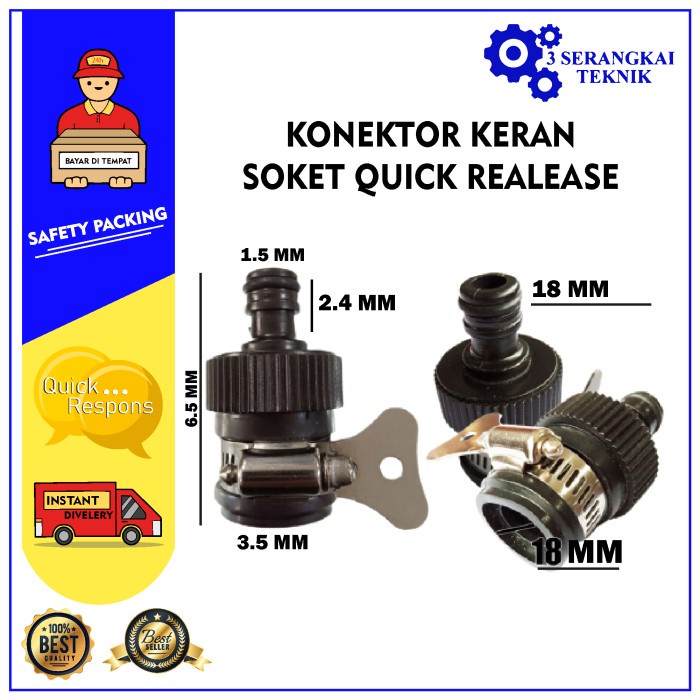 KONEKTOR KERAN / ADAPTOR KRAN KE QUICK RELEASE SELANG AIR