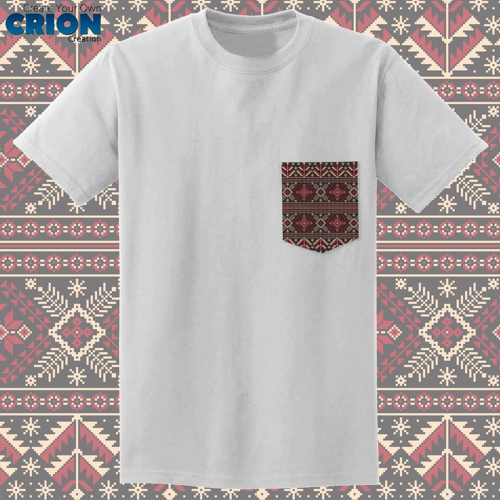 Crion Casual Tees Ethnic Series 2 with Pocket - Kaos dengan Kantong