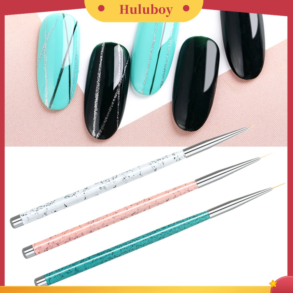 Huluboy Huluboy♡ 3 Pcs Pena Gambar Kuku Multifungsi Bahan Plastik Untuk Salon