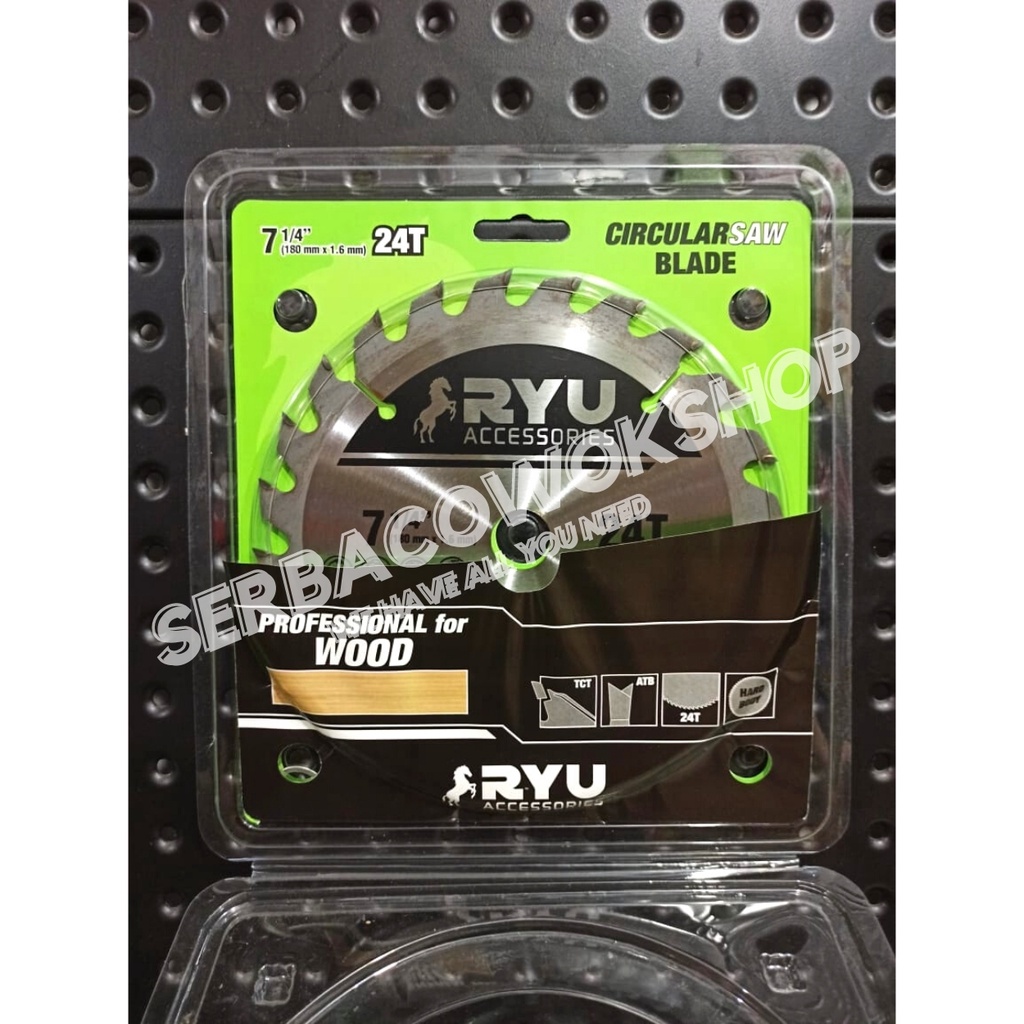 RYU Circular Saw Blade 7&quot; Inch 24 T Wood Cutter Tajam Carbide HSS Blade Termurah Berkualitas