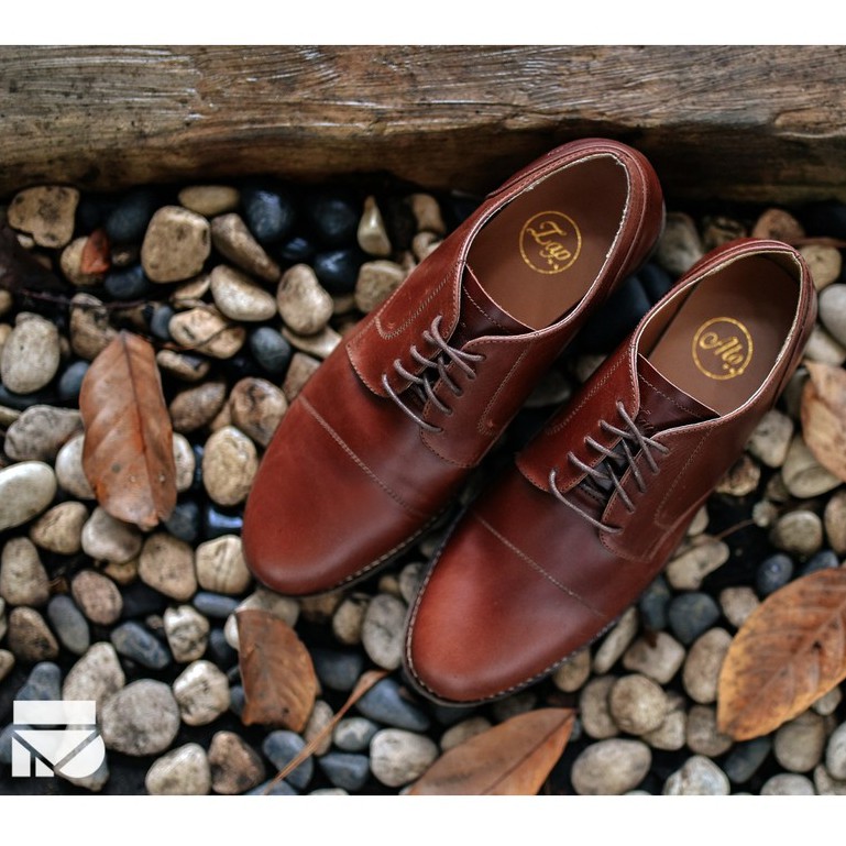 Morgan Brown | Sepatu Kulit Asli Vintage Klasik Pria Cowok Men Derby Footwear | FORIND x Zapato