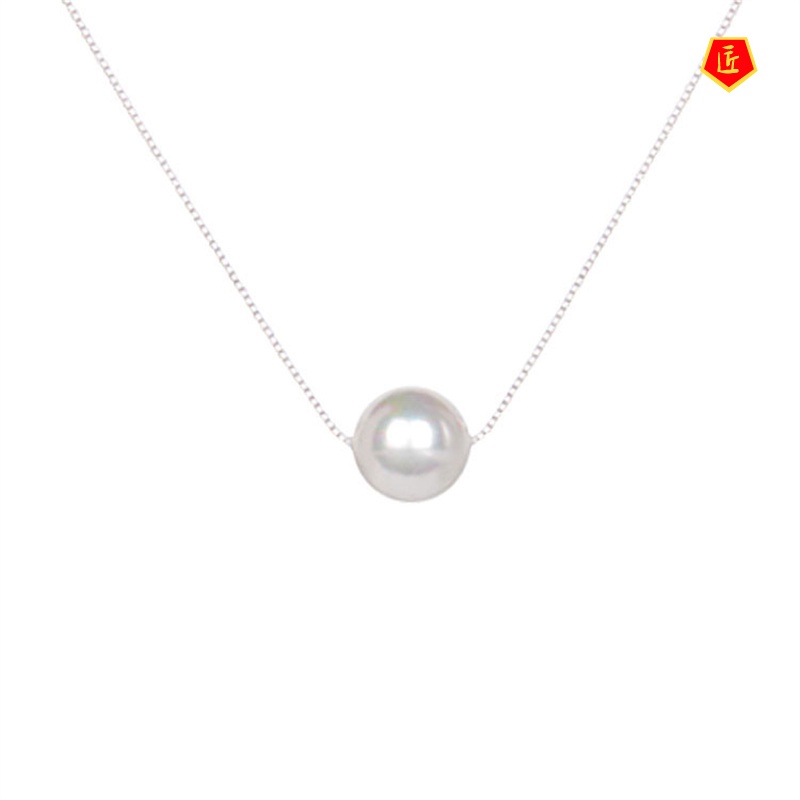 [Ready Stock]S925 Silver Freshwater Pearl Necklace Elegant Simple Korean Style
