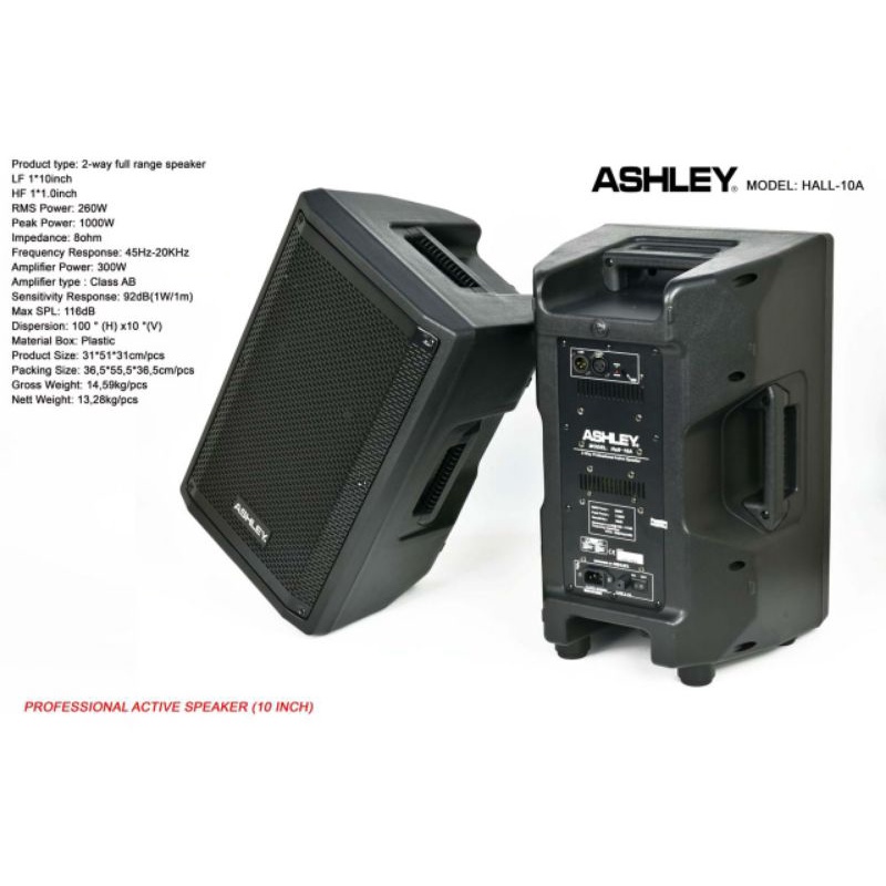 HALL10a Speaker aktip10inch Ashley Hall10a HALL10A original (harga 2unit)