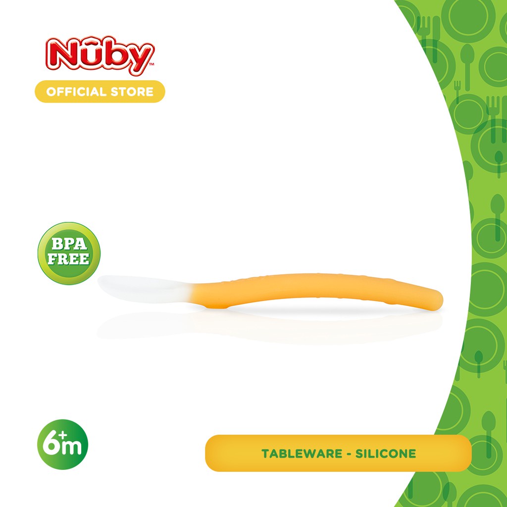 Nuby Silicone Spoon With Case - Sendok Makan Bayi