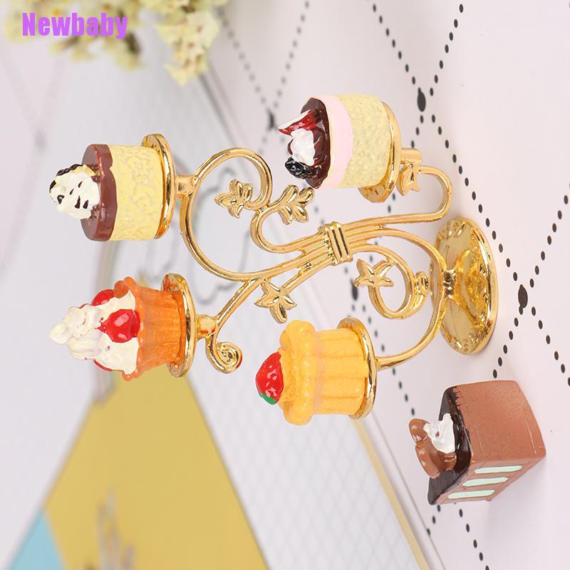 (Newbaby) Miniatur Stand Kue / Buah Skala 1: 12 Untuk Dekorasi Dapur Rumah Boneka Diy