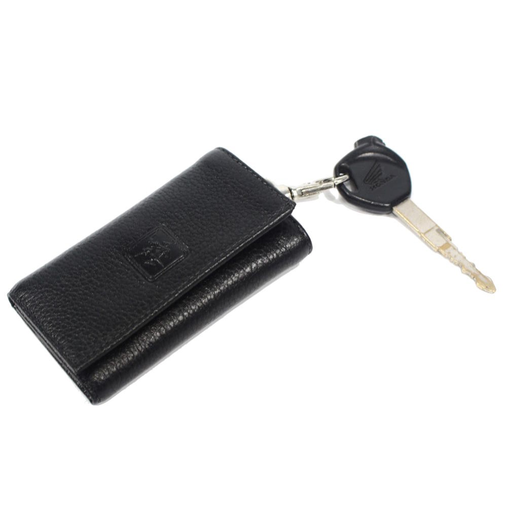 TOKOKOE - Dompet STNK Gantungan Kunci Mobil Motor bahan Kulit | David Jones GK17 Jeruk Hitam