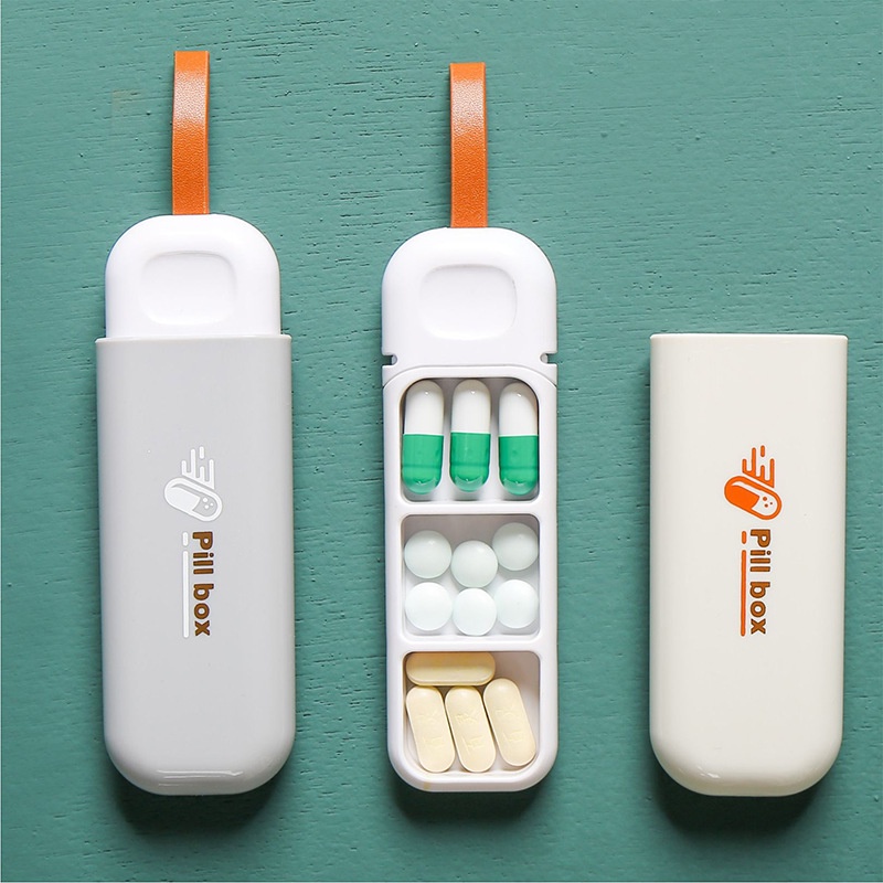 3grids Dispenser Mini Penyimpanan Tablet Obat Gaya Nordic Style Portable Pouch Dispenser Tablet Obat Pill Box