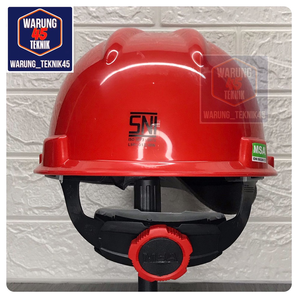 HELM PROYEK SAFETY V GUARD MERK MSA SNI LOKAL SUSPENSI FASTRACK FASTRAK - MERAH