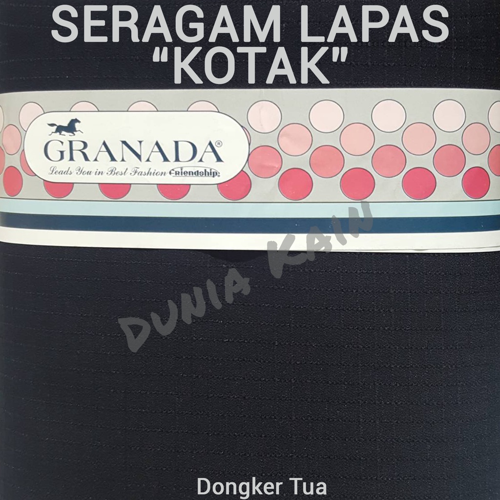 Bahan Kain seragam Lapas Menkumham motif KOTAK Biru Dongker Bakal Kain Lapas merek Granada Bahan Kai