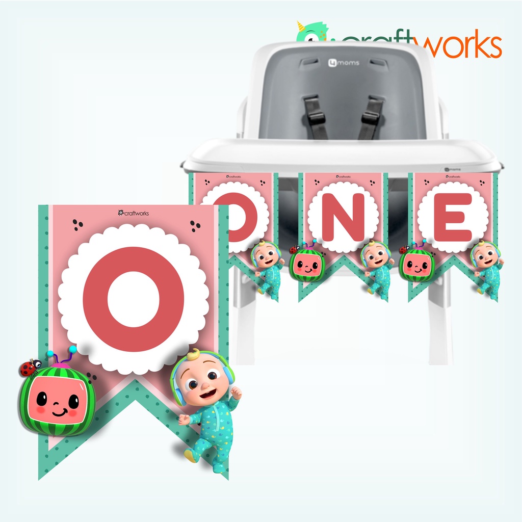 BUNTING FLAG BANNER 3D - DEKORASI ULANG TAHUN COCOMELON