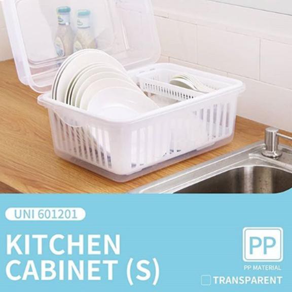 ⁂whb【*LIRF*☆ RAK PIRING PLASTIK KECIL MINIMALIS / RAK MANGKOK PLASTIK DENGAN TUTUP ☆ *oo*