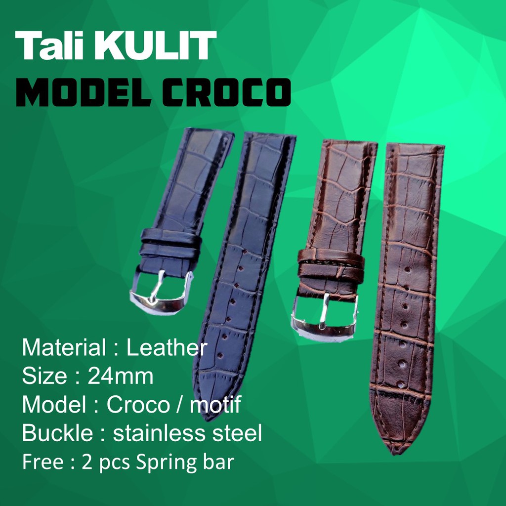 Strap Tali Jam Tangan Kulit Leather Motif 24mm