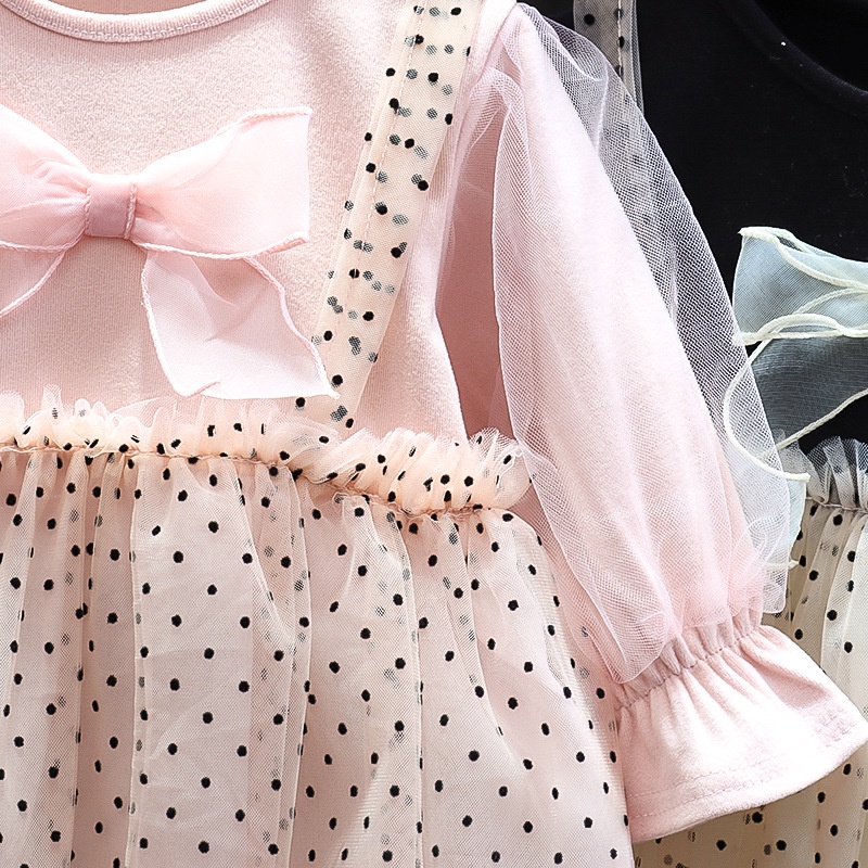 DR88-Dress Anak Bayi Perempuan Polka Ribbon-5
