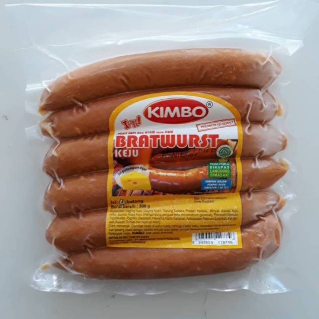 

Kimbo sosis sapi bratwurst jumbo keju 500gr isi 6s