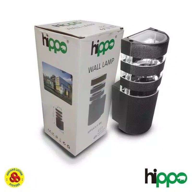 Hippo Wall Lamp Lampu Dinding Outdoor Indoor Pilar 1 Tempel 1 Arah HP163 Original