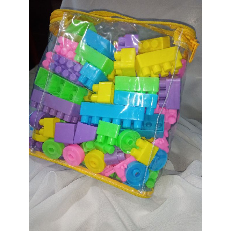 Ready Mainan Anak Edukasi Lego Block Besar Happy Kids isi 126pcs / Happy Kids Building Block/ Mainan