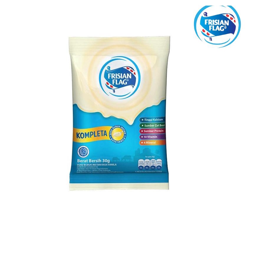 

✪BARU✪ Susu Bubuk Frisian Flag KOMPLETA Rasa Vanila Sachet 10 x 30 gr x3