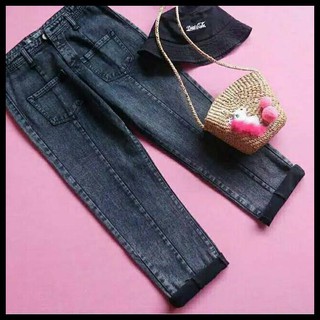  celana  wanita  boyfriend  jeans  plain  kantong depan 206 