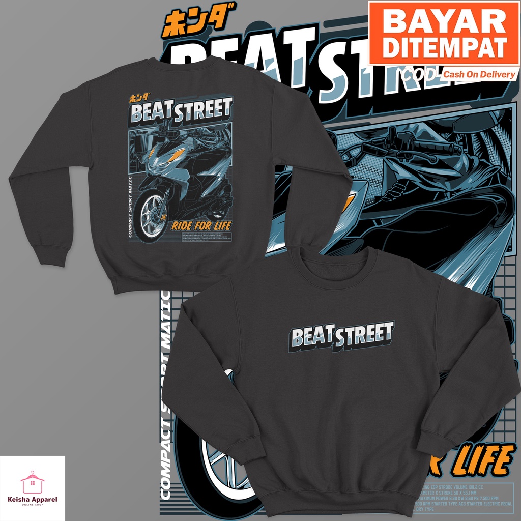 JAKET SWEATER HONDA BEAT STREET 2022 SERIES SWEATER BEAT STREET COWOK CEWEK