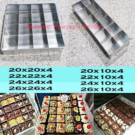 Loyang Brownies Sekat | Kotak Persegi Panjang Skat Loyang Bolu Kukus Panggang Loyang Kue Bolu Gulung 96Z QI Ready Stock