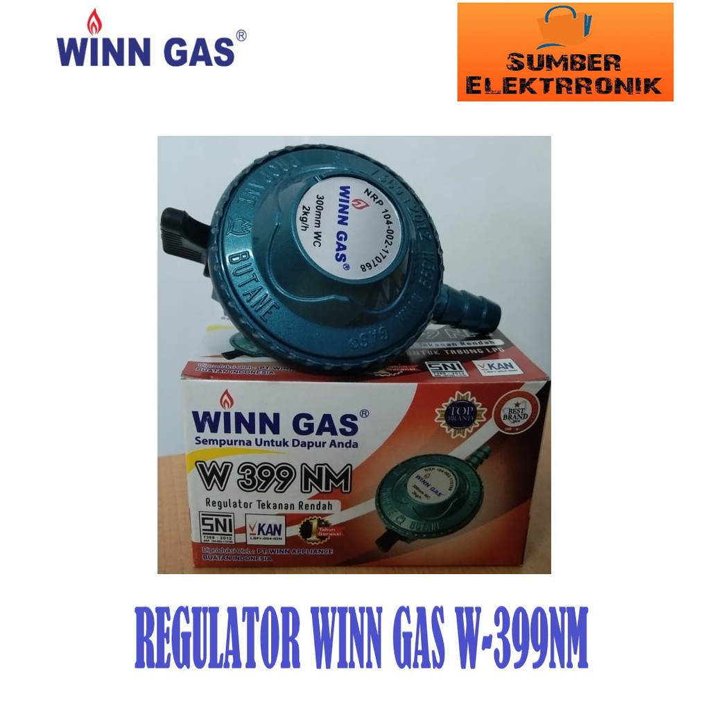 Regulator Winn Gas W 399 Tekanan Rendah W 399 Meter dan Non Meter Garansi Winn Gas Free Bubble-SNI