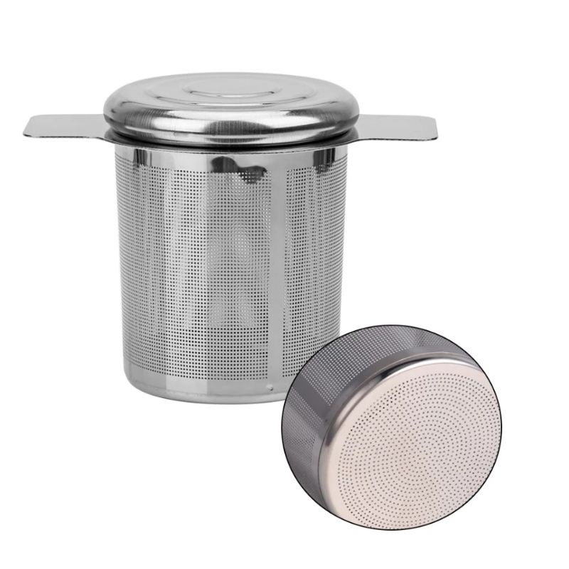 Stainless Steel Filter Tea 304 Infuser Strainer Mesh Dan Tutup