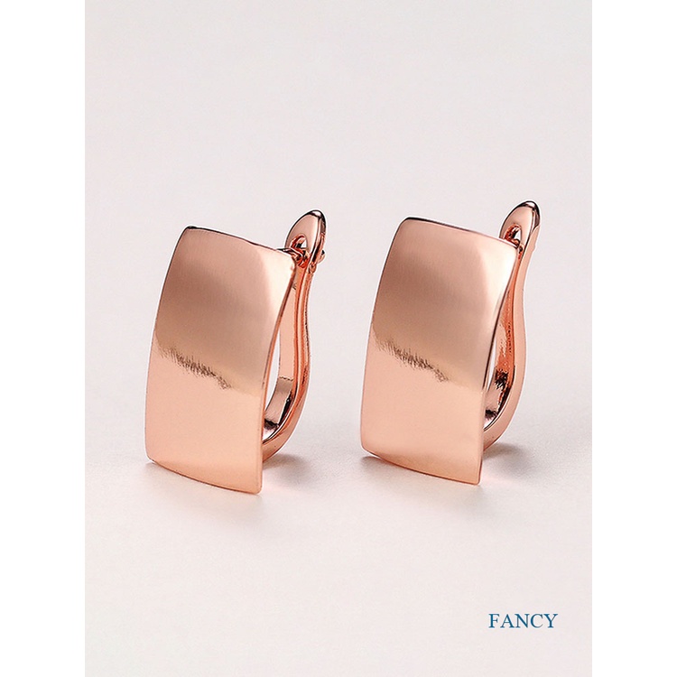 Anting Bentuk Persegi Warna Rose Gold Untuk Wanita