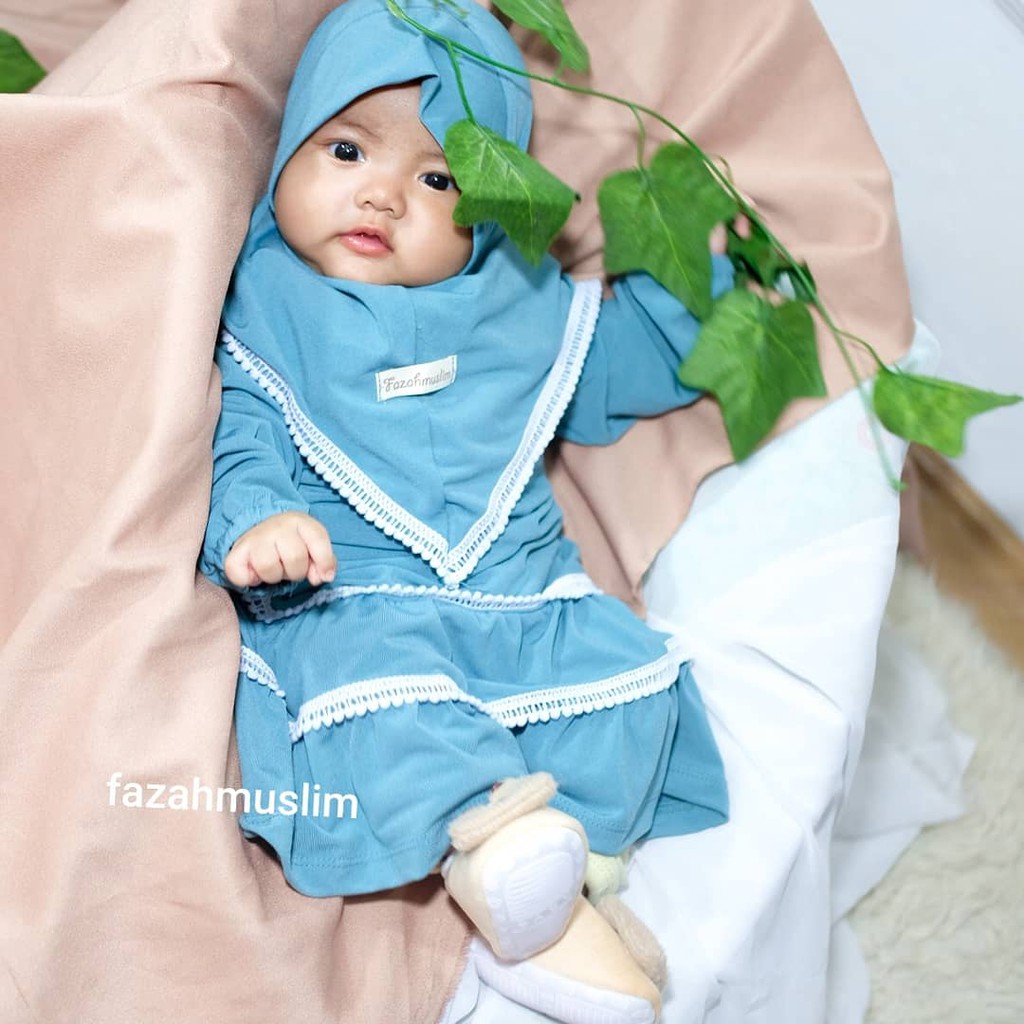 Gamis bayi newborn, Gamis aqiqah bayi,  baju muslim bayi perempuan