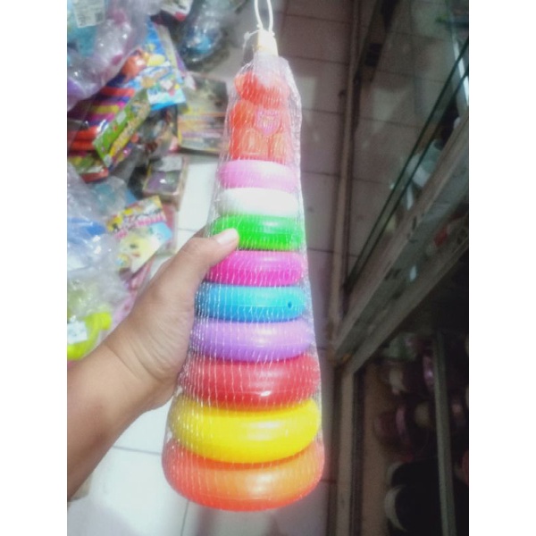 Mainan donut ring bebek susun ,8 tingkat  stacking duck grosir donat ring