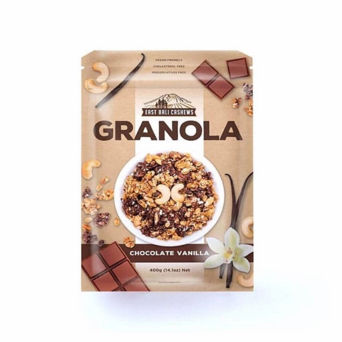 

Jual East Bali Cashews Granola Chocolate Vanilla 400Gr