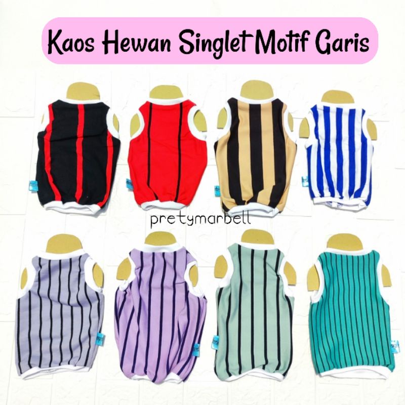 Baju Kucing Kaos Hewan Singlet Motif Garis Hewan Murah