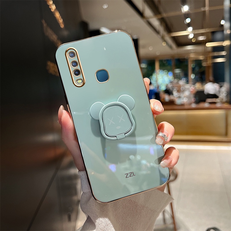 Soft Case Karet Shockproof + Ring Holder Beruang Untuk Huawei Y6P Y7A Y9S Y7 Pro Y9 Prime 2019 Nova 9 SE 8i 7i 7SE 5T 3i