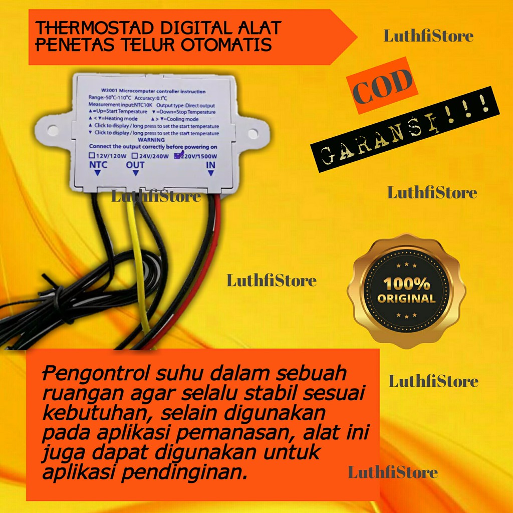 Thermostad Digital mesin tetas Telur AC 220 termostat pengatur suhu panas dingin alat penetas otomat